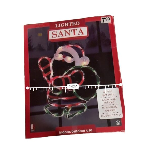 Impact Innovations 18" Lighted Santa Claus Christmas Window Silhouette EUC Cute - Picture 16 of 16